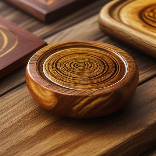 Golden Wood Carvings in Oil Painting Style