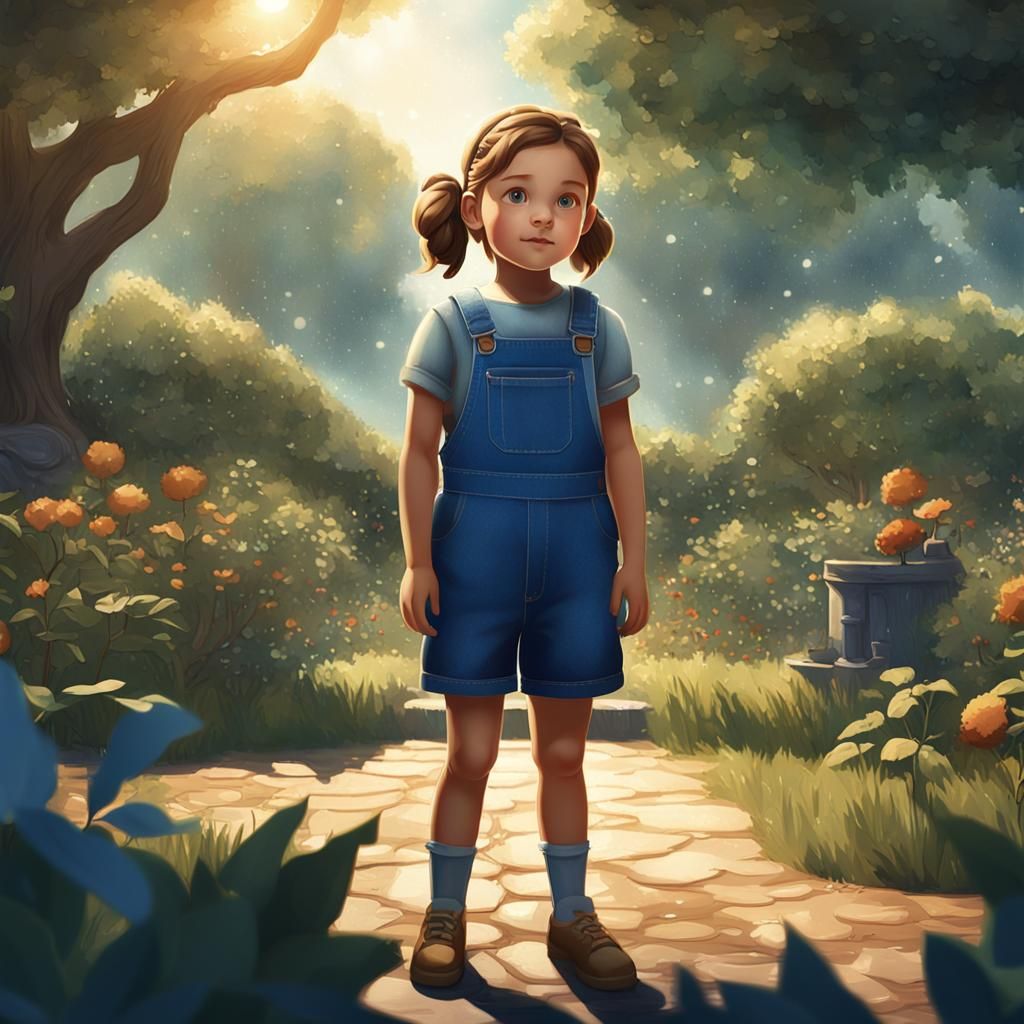 Girl in Fantasy Garden: Unreal Engine 5 Concept Art