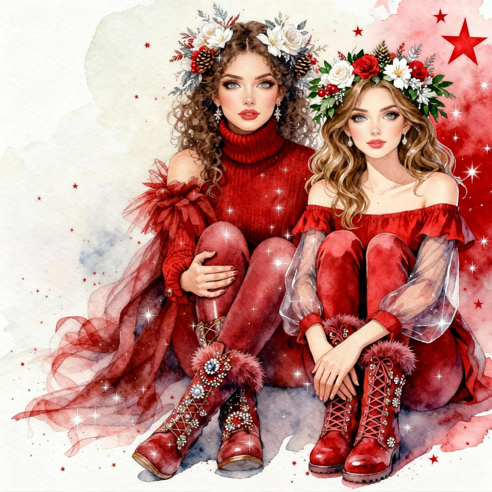 AI Generated Image of Sisters