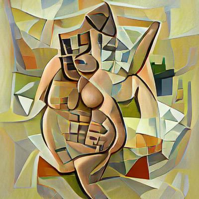 Cubist Portrait of Pregnant Woman