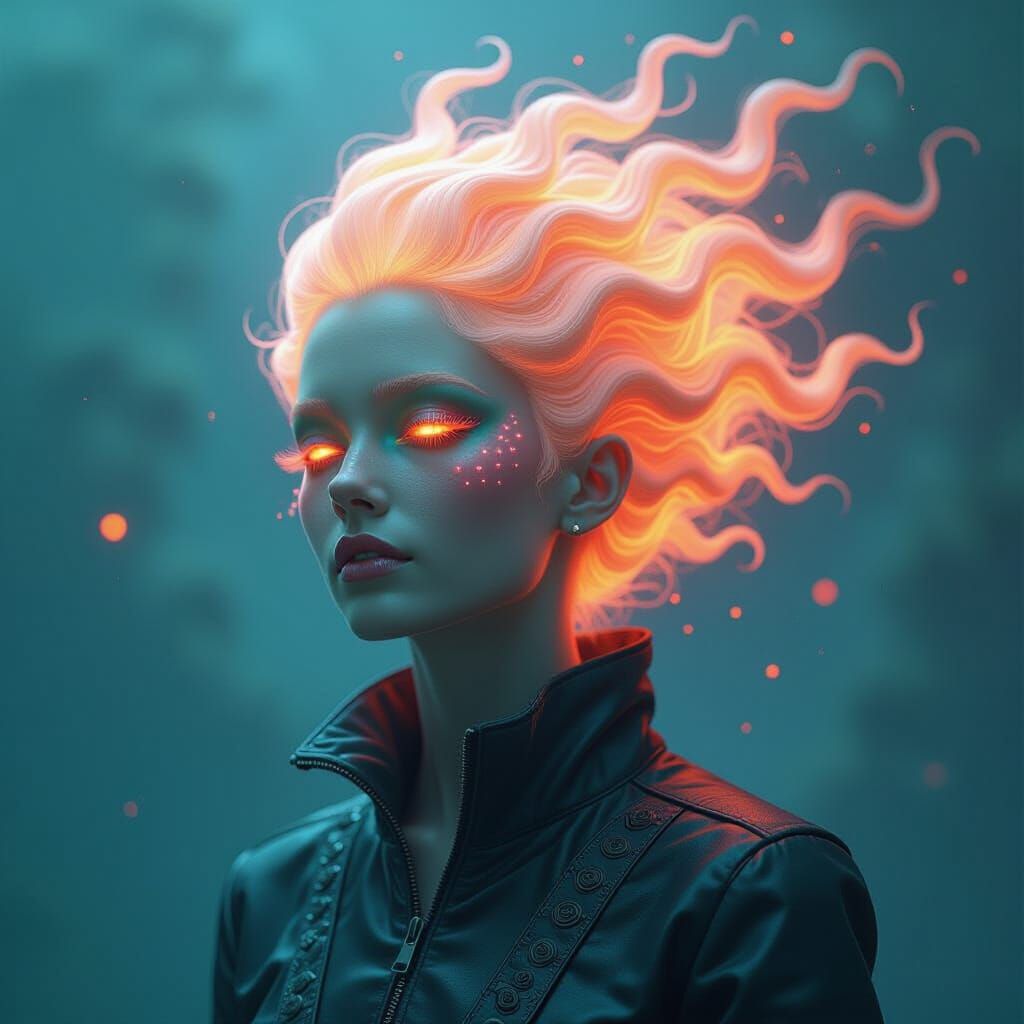 Glowing Humanoid Figure Embodying Radioactive Francium