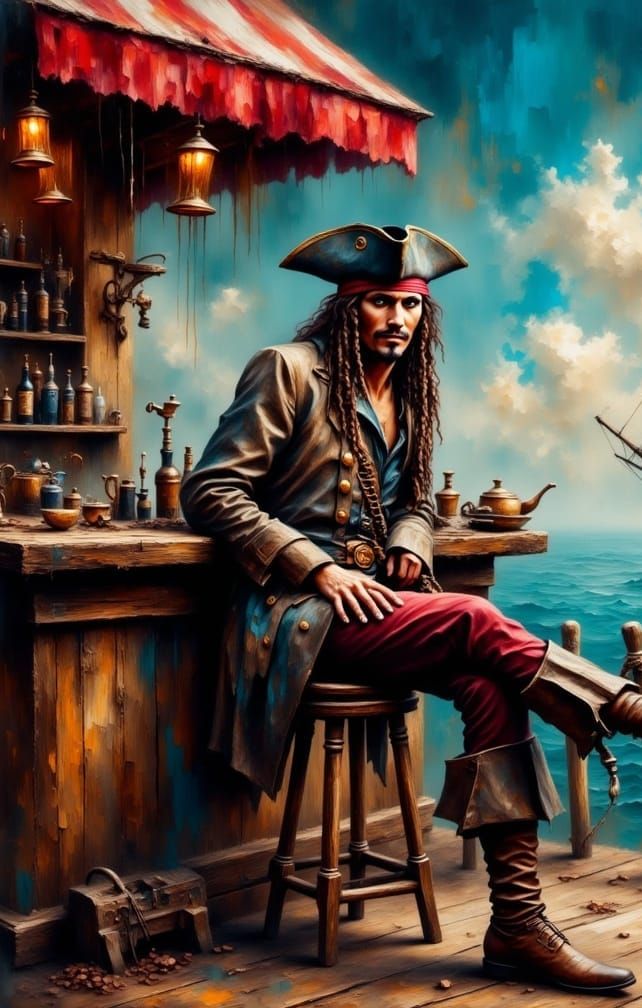 Captain Jack Sparrow in a Smokey Grunge Fantasy