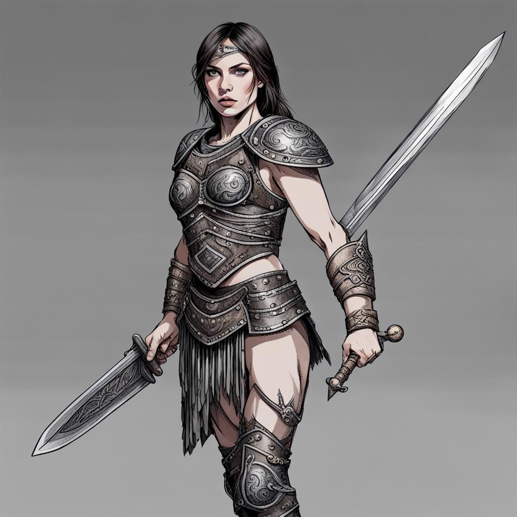 Strong Female Gladiator Warrior Image