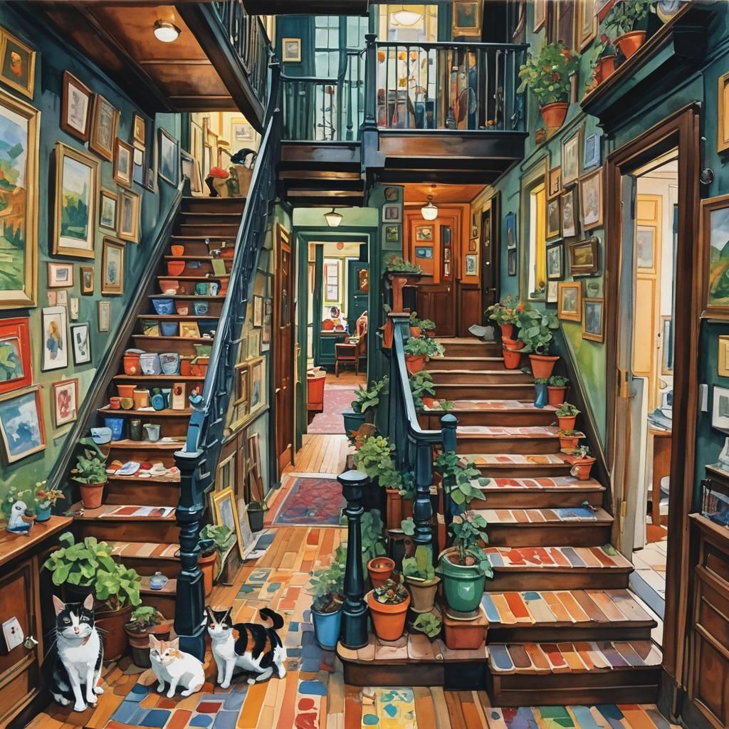 Sinister Dream: An Impressionist Gouache and Watercolor Pain...