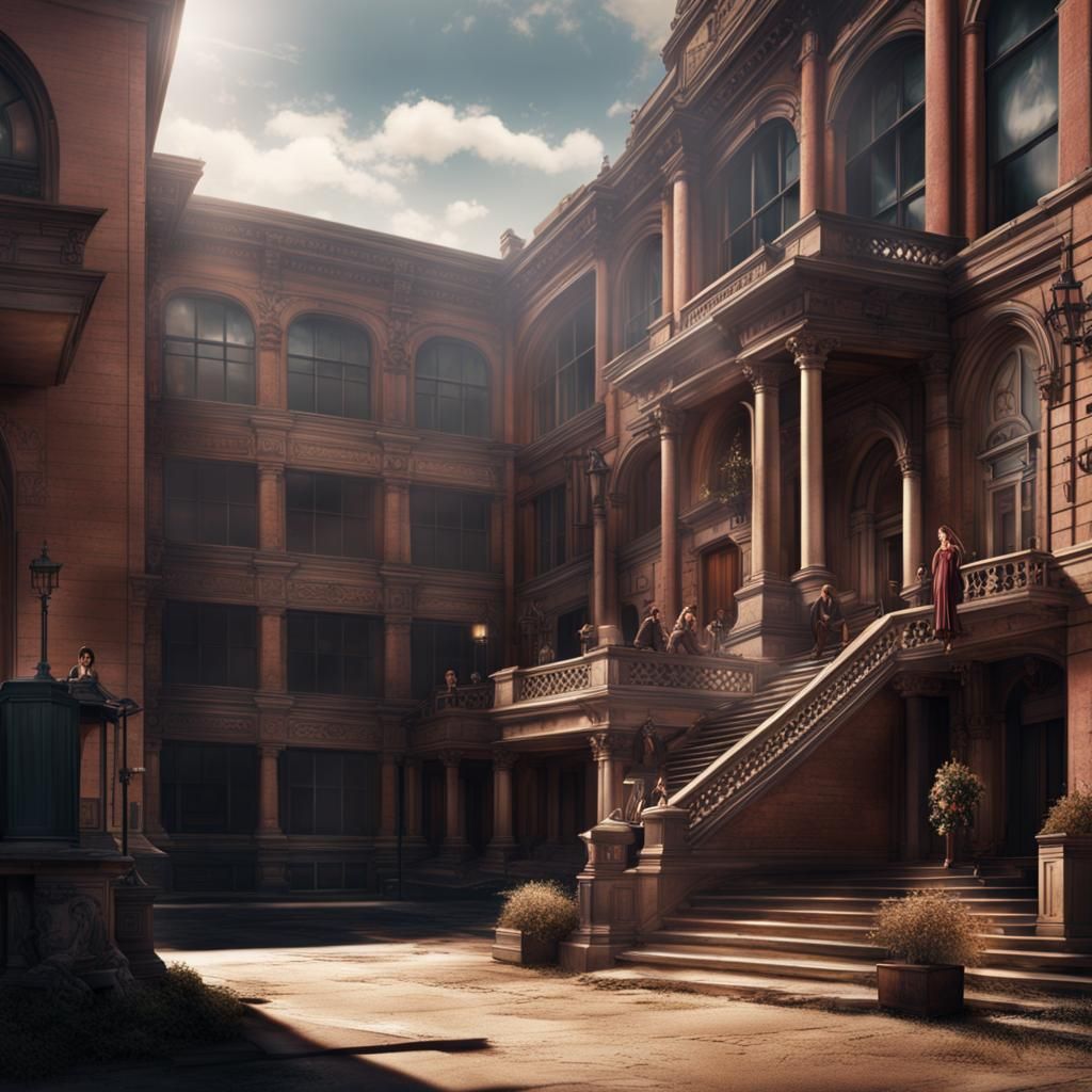 Dramatic High School Digital Matte Painting