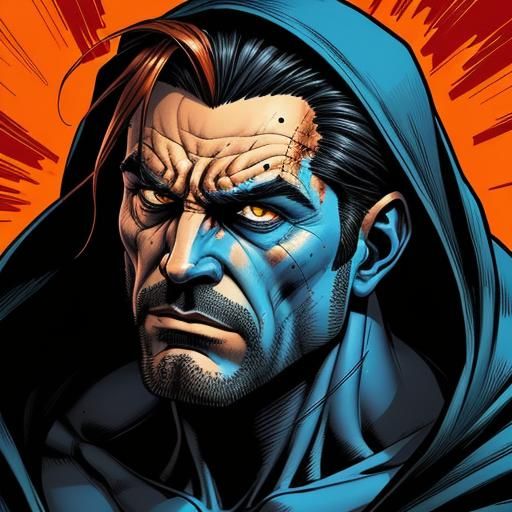 Father's Fight: Dynamic Comic Book Close-Up