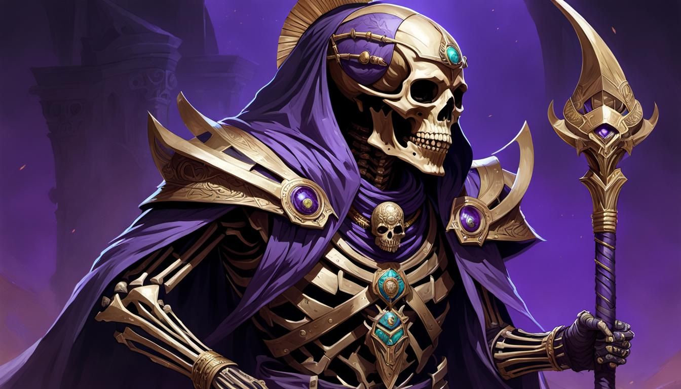 Undead Pharaoh Skeleton Lich in Apocalyptic Egypt