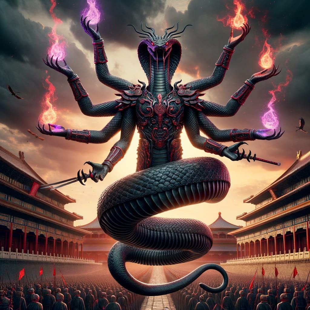 Ancient Chinese Warrior Serpent in Forbidden City