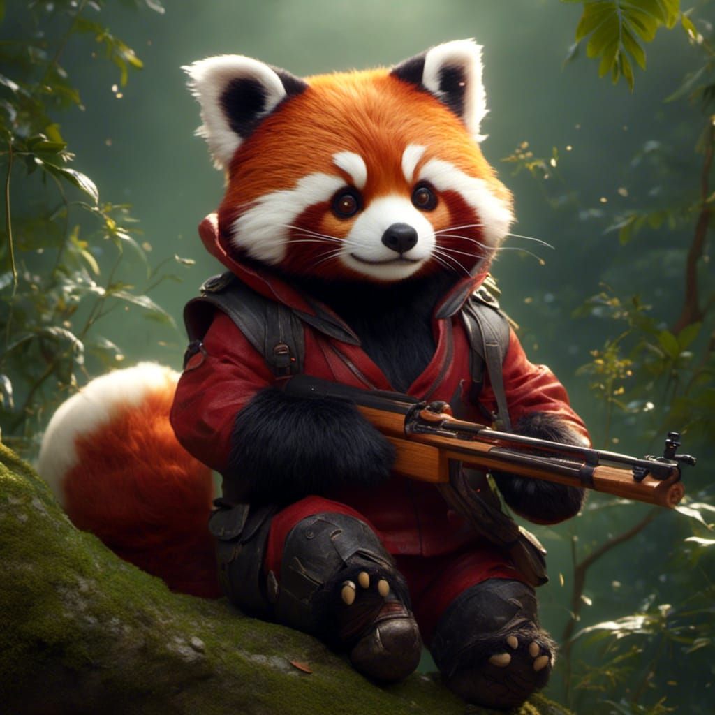 Red Panda Portrait Generated by AI