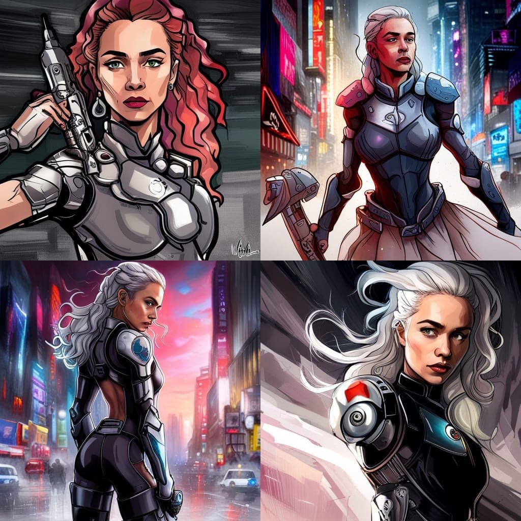 Cyberpunk Cyborg Assassin in Tokyo Concept Art