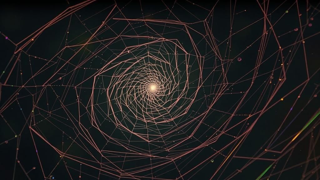 Ethereal Iridescent Spiderwebs in a Mesmerizing Vortex
