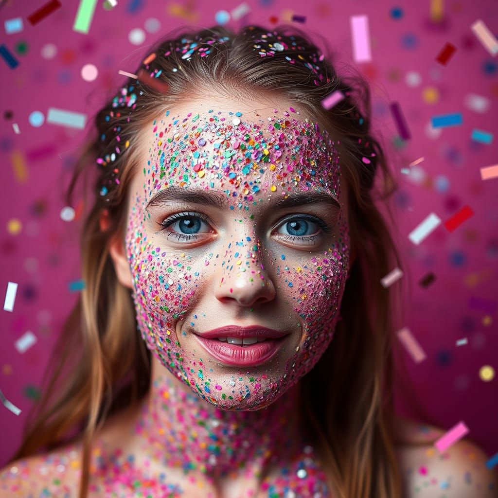 Glitter and Confetti Explosion in Whimsical Style