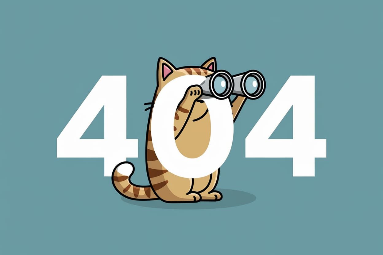 Whimsical Cat Searches for Lost Treasure in Cyberpunk 404 Er...