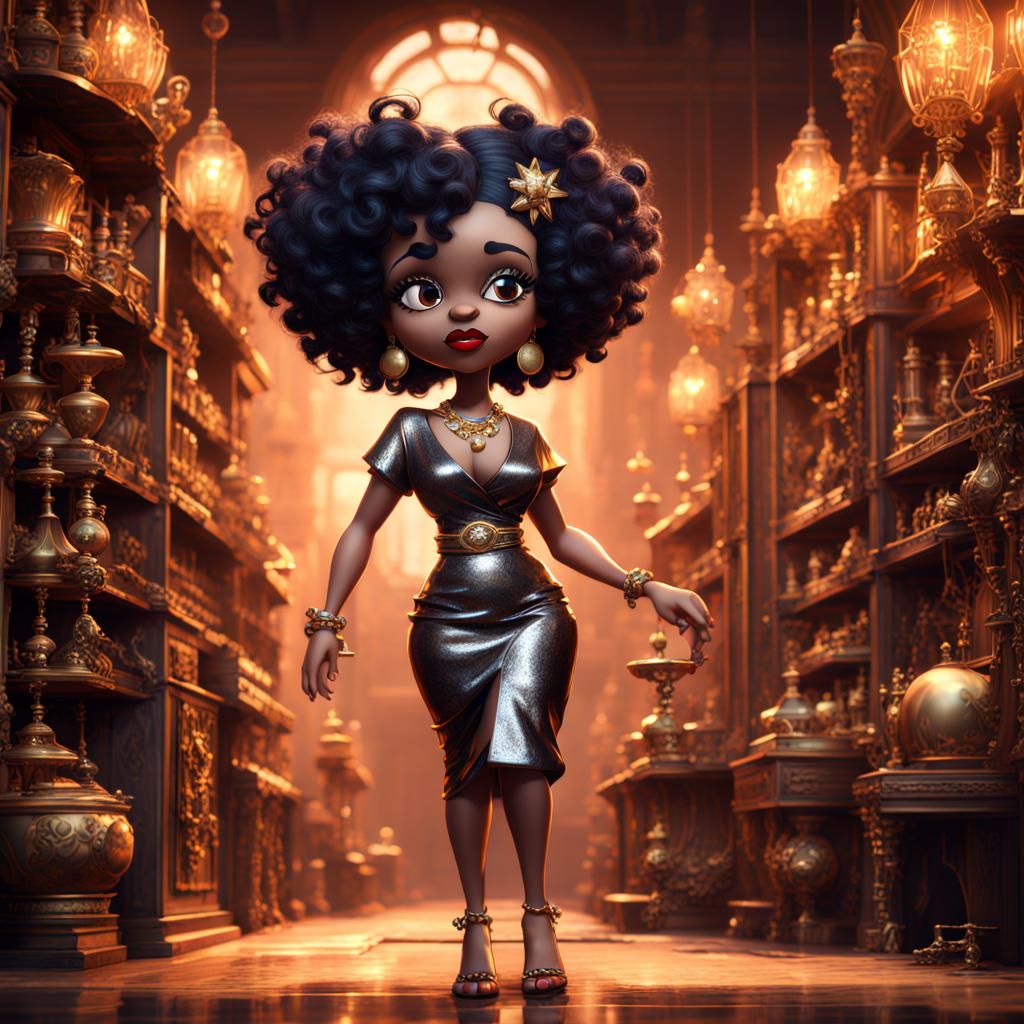 Black Betty Boop: Detailed Matte Painting