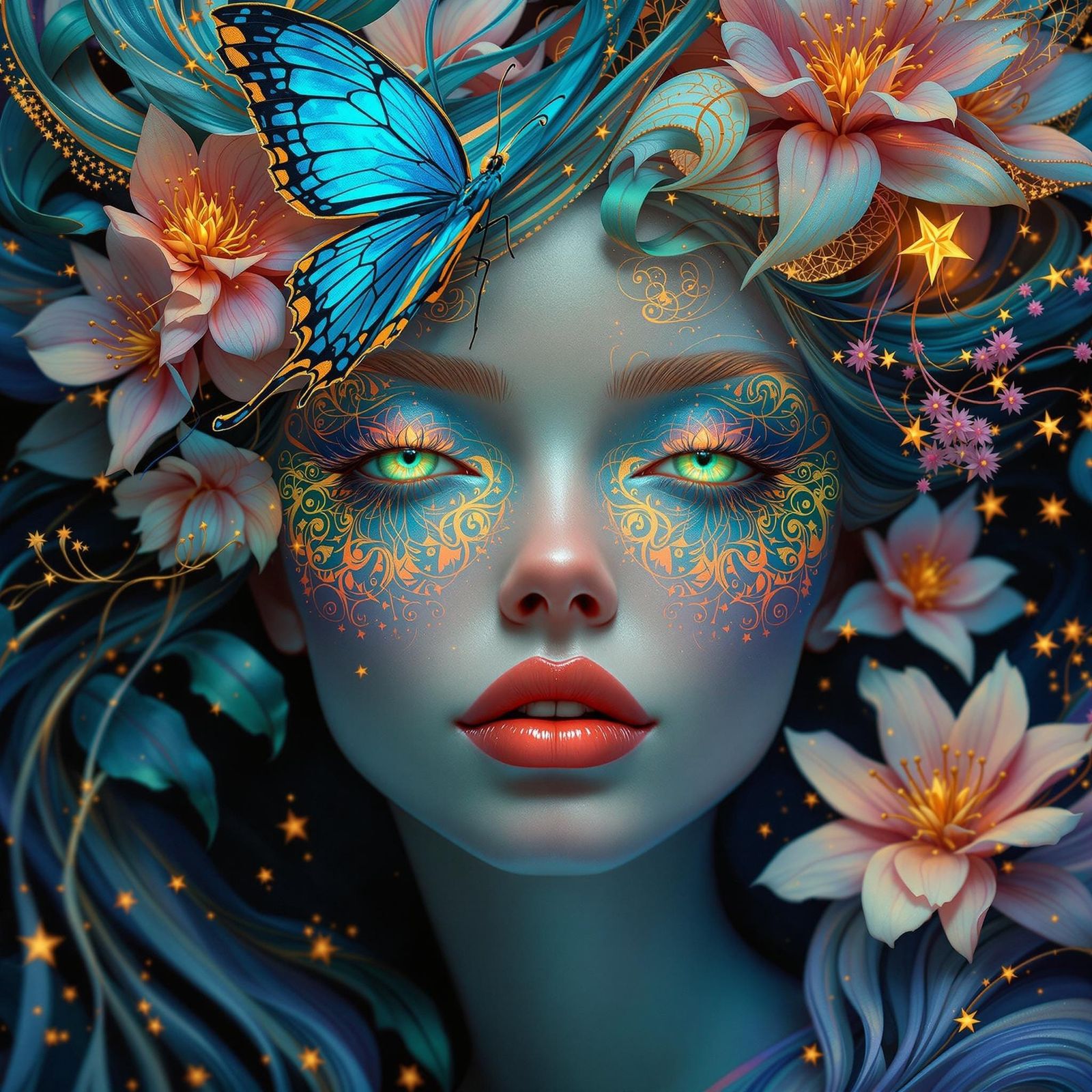 Surreal Portrait of a Woman in a Mystical Atmosphere