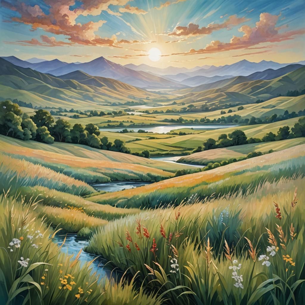 Ethereal Astral Landscape with Summer Wind