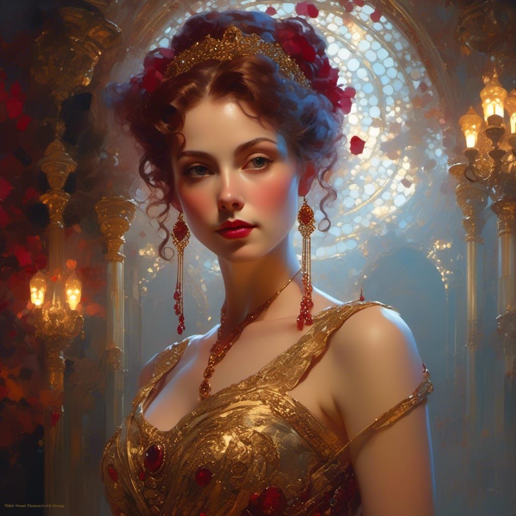 Gilded Age Lady Portrait in Hyperrealistic Style