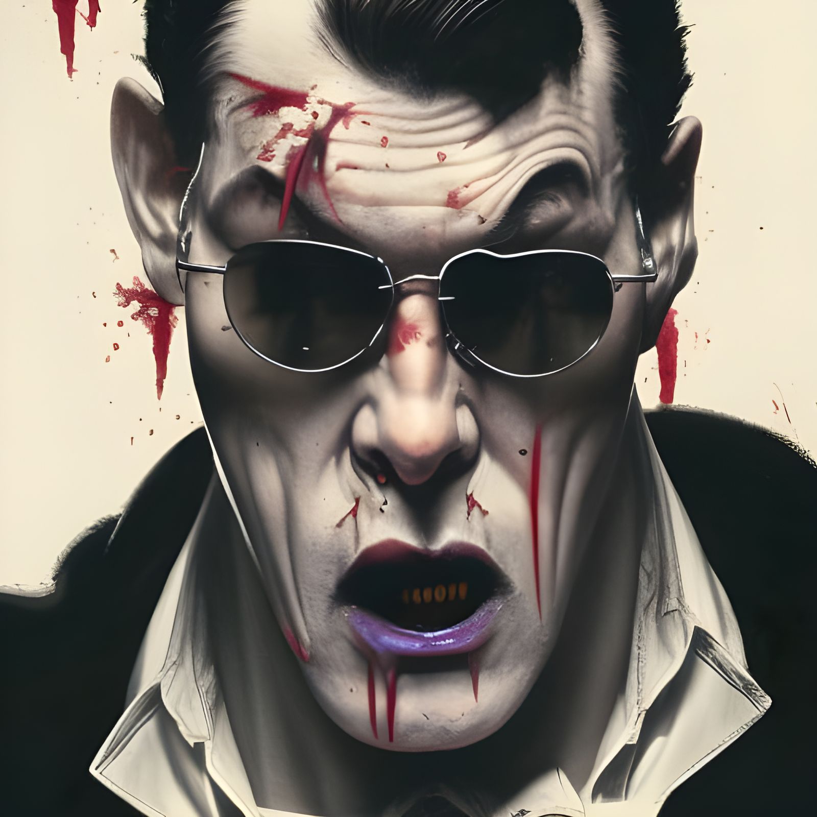 Psychedelic Dracula Portrait in Art Nouveau Style