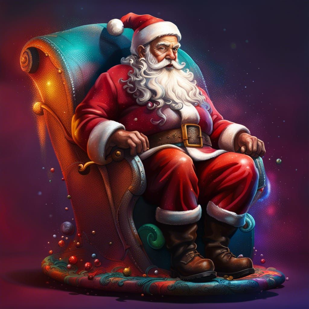 Hyperrealistic Santa Claus in Sleigh Concept Art