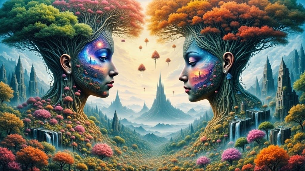 Surrealist Masterpiece with Bizarre Optical Illusions