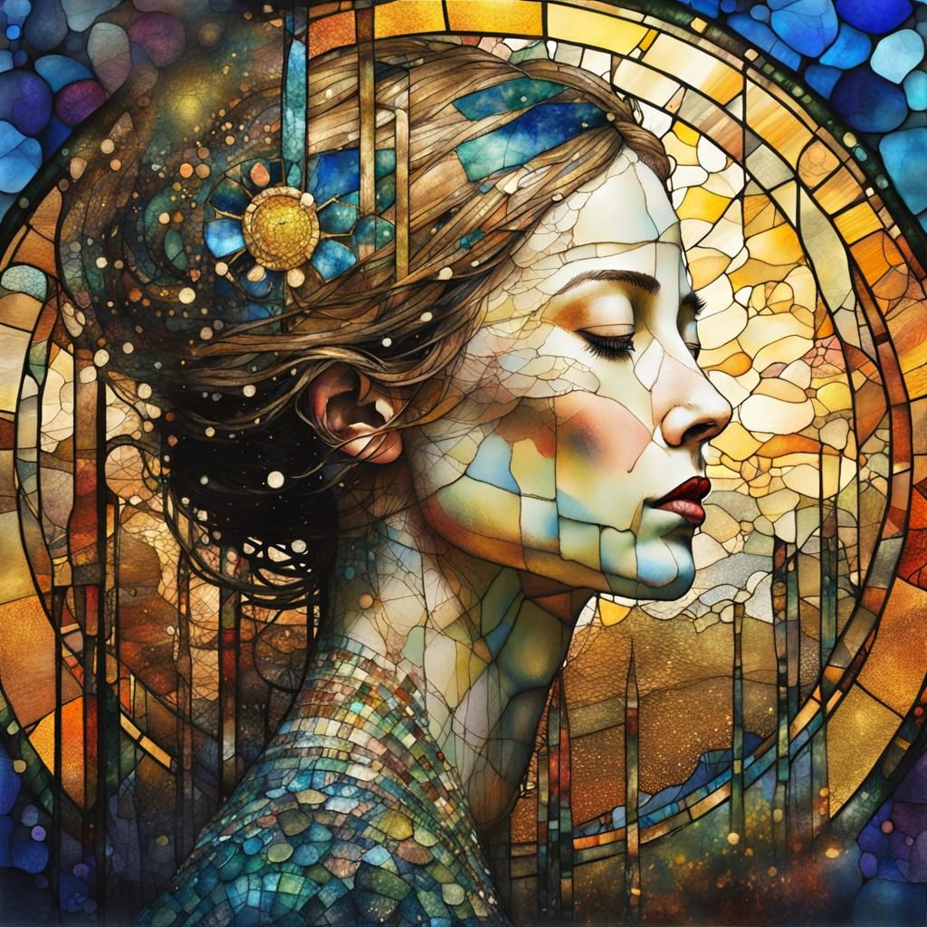 Stained Glass in Art Brut Style