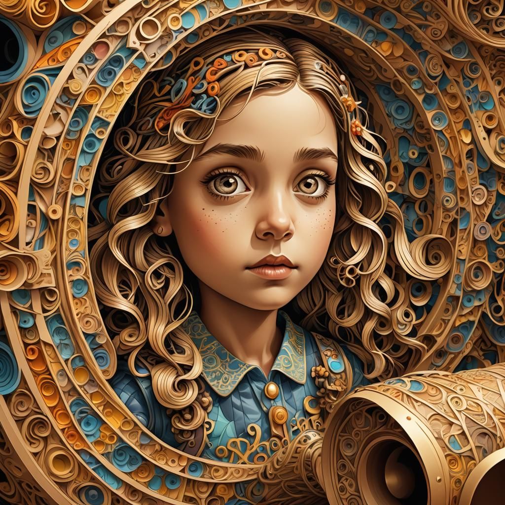 Whimsical Pirate Girl Explores Fractal Wonders