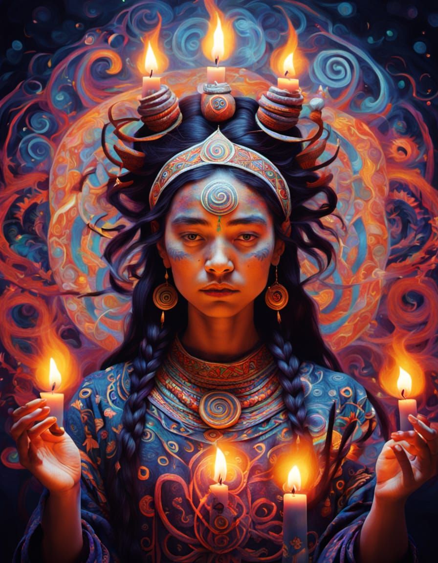 Female Shaman in Trance: A Fauvist Vision