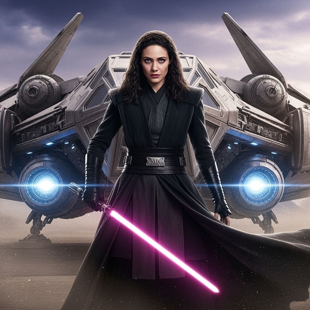 Sith Lord with Magenta Lightsaber Sci-Fi Portrait