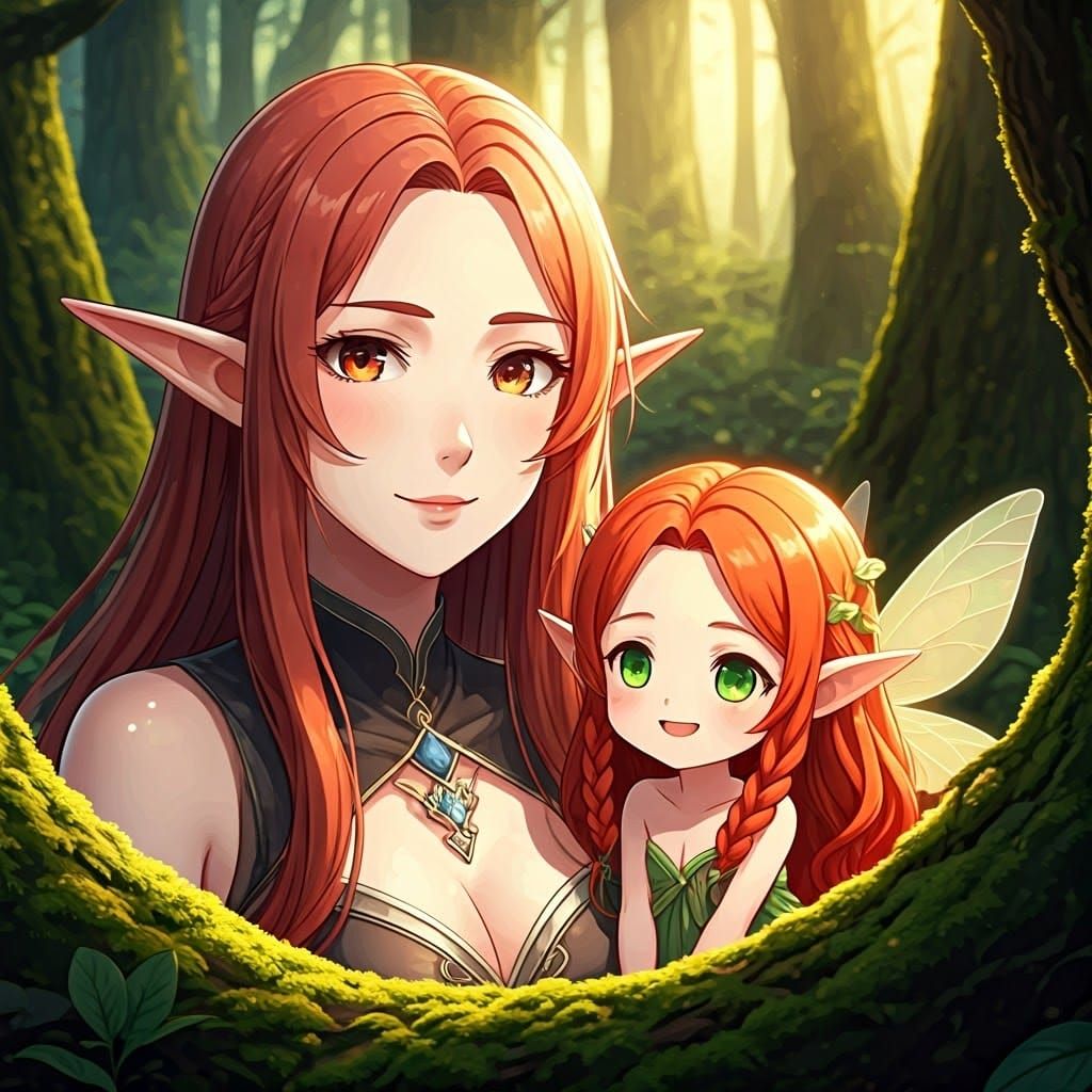 Elf and Fairy Joy in Manga Scan Style