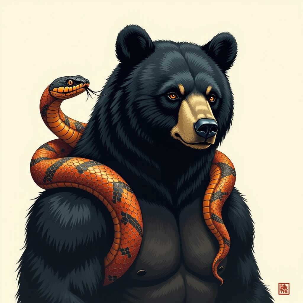 Fused Beast with Serpentine Head and Ursine Fur