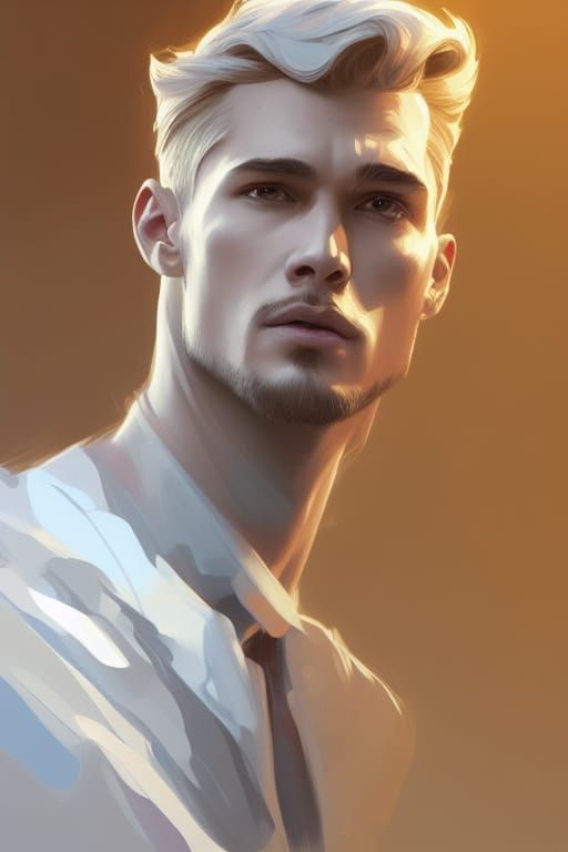 Elegant Man Portrait in Hyperdetailed Digital Art