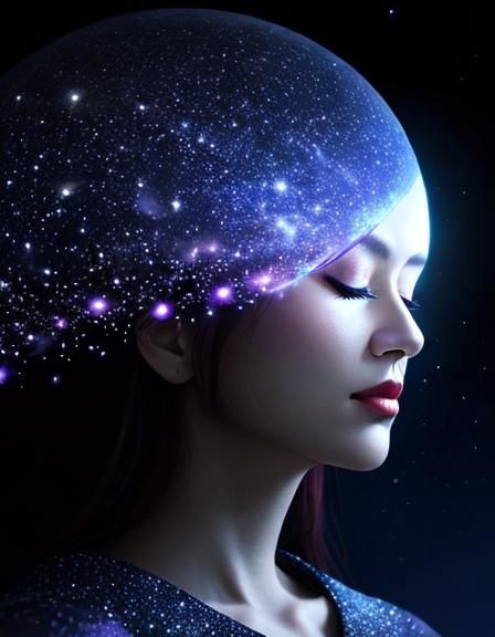 Dreamy Fantasy Portrait in Whimsical Darkness