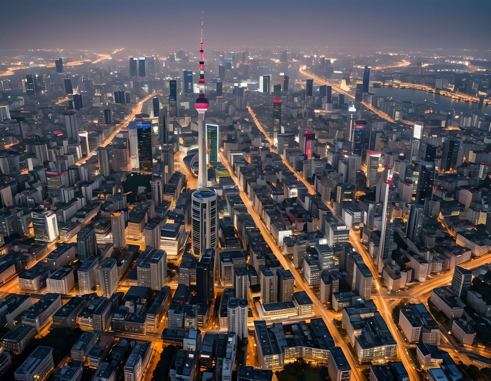 Futuristic Berlin Skyline with Global Influences