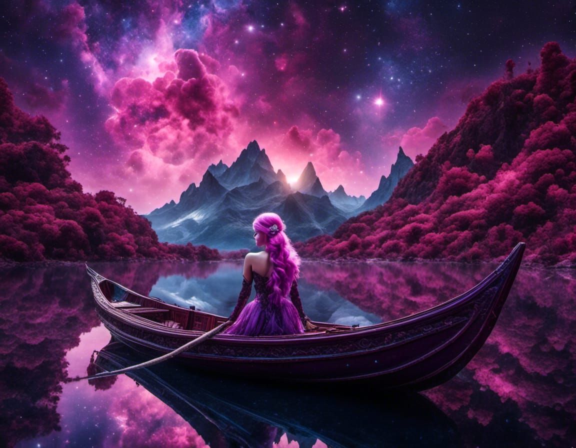 Nebula Double Exposure with Fairy and Groot