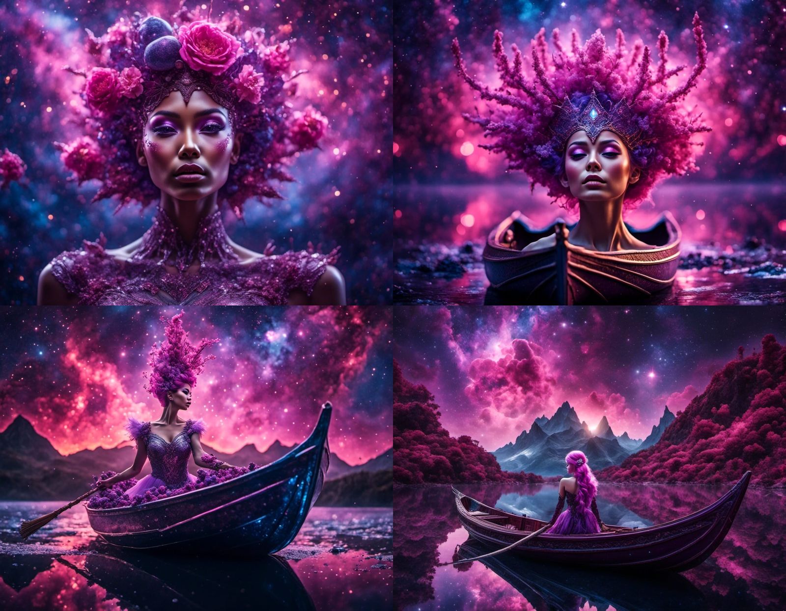 Surreal Double Exposure: Fairy, Groot, and Demoness