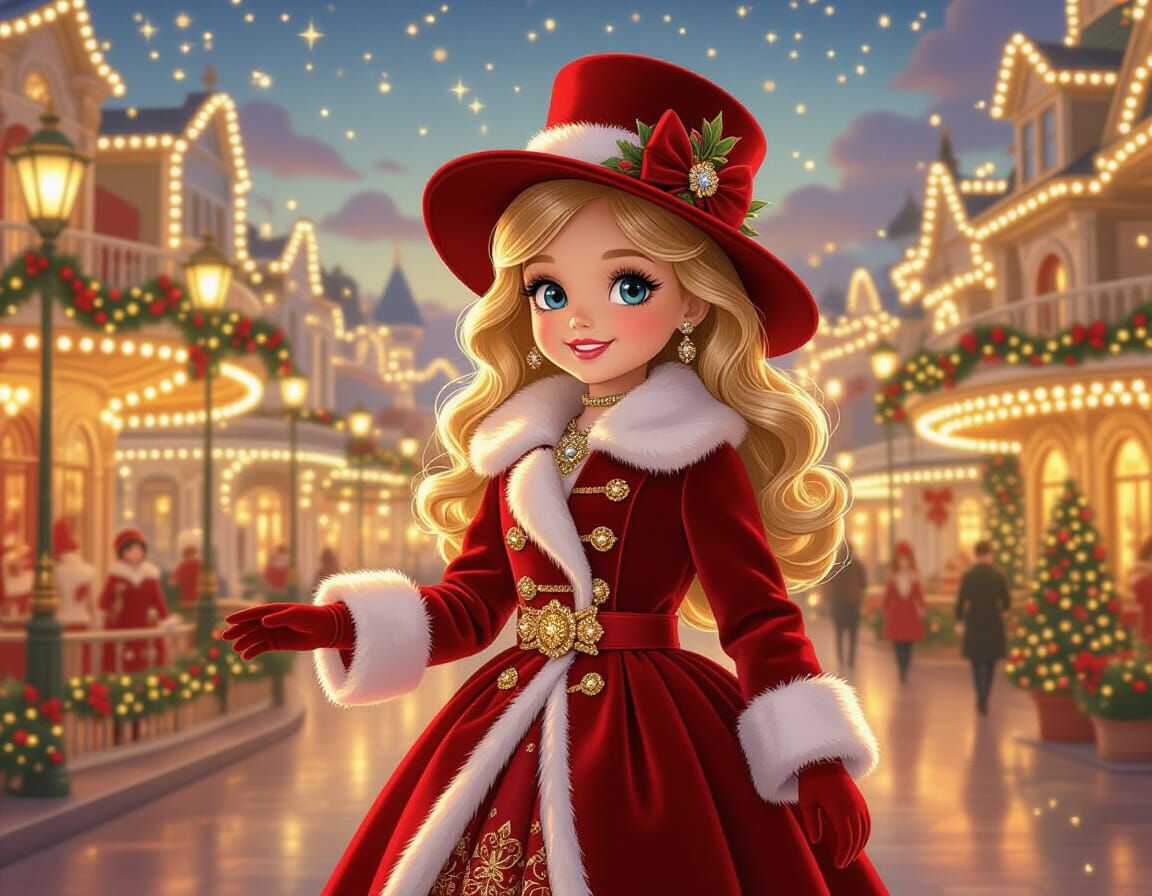 Victorian Barbie Celebrates Christmas: Anime Style