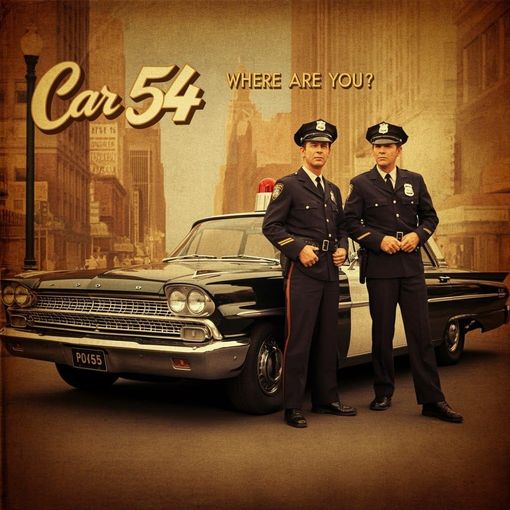 Retro Magazine Cover Featuring Car 54