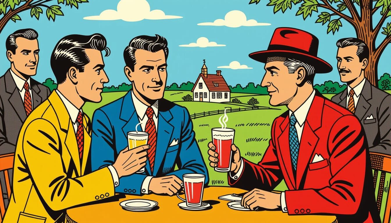 Surreal Belgian Landscape in Comic Art Style