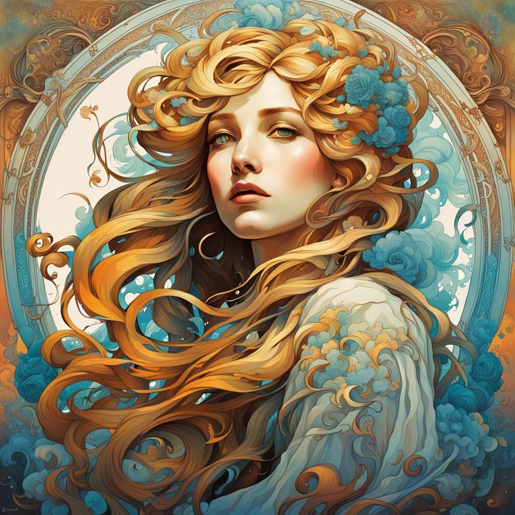 Baroque Renaissance Woman in Graffiti Art Style