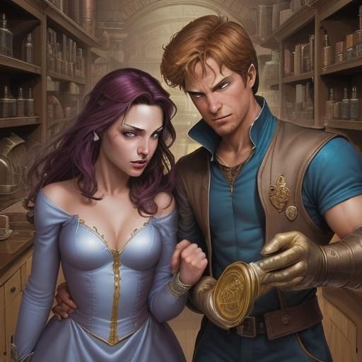 Love and Alchemy: Comic Book Style Illustration