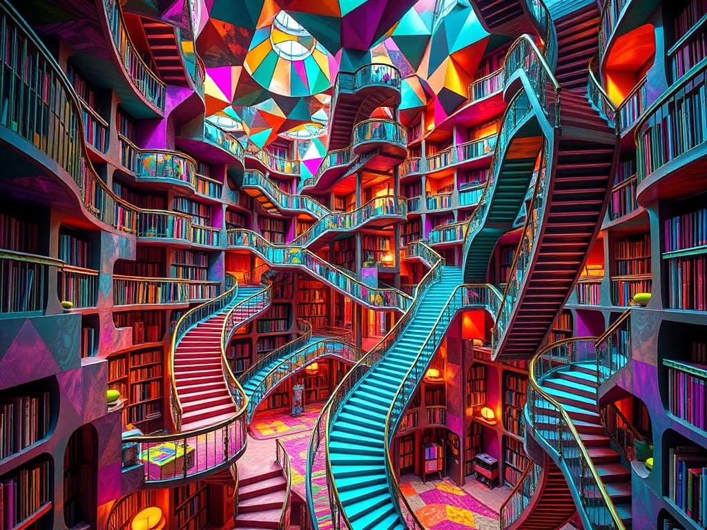 Tessellated Kidcore Library with Impossible Geometry