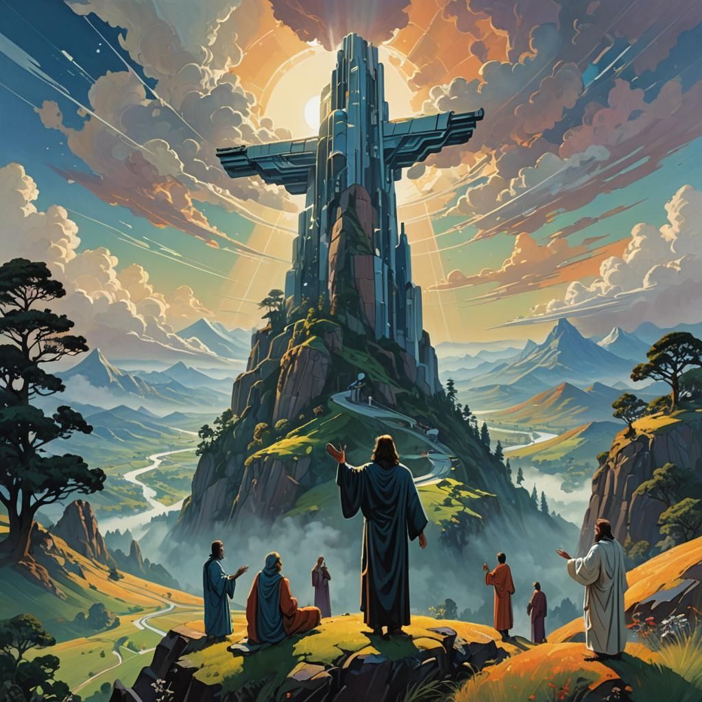 Jesus and Disciples in a Dramatic Landscape