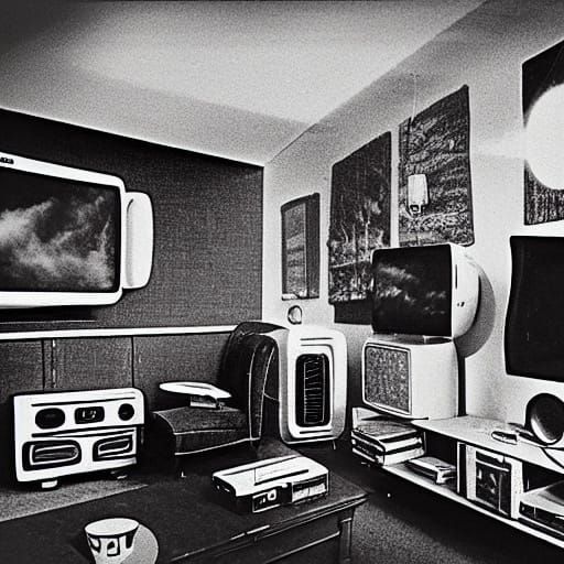 Retro TV Static in Grainy Black and White