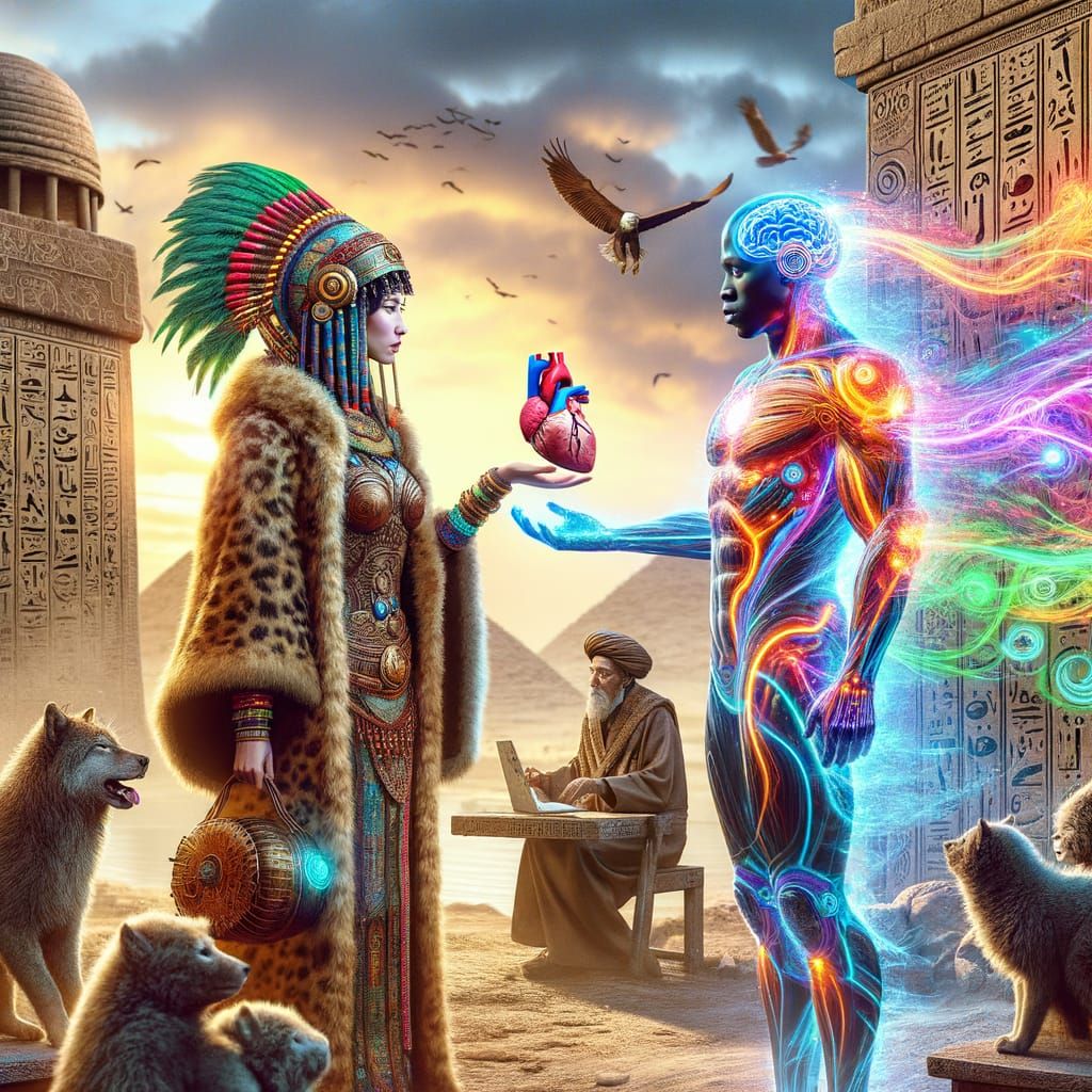 Ancient Heart, Futuristic Mind: A Sci-Fi Vision