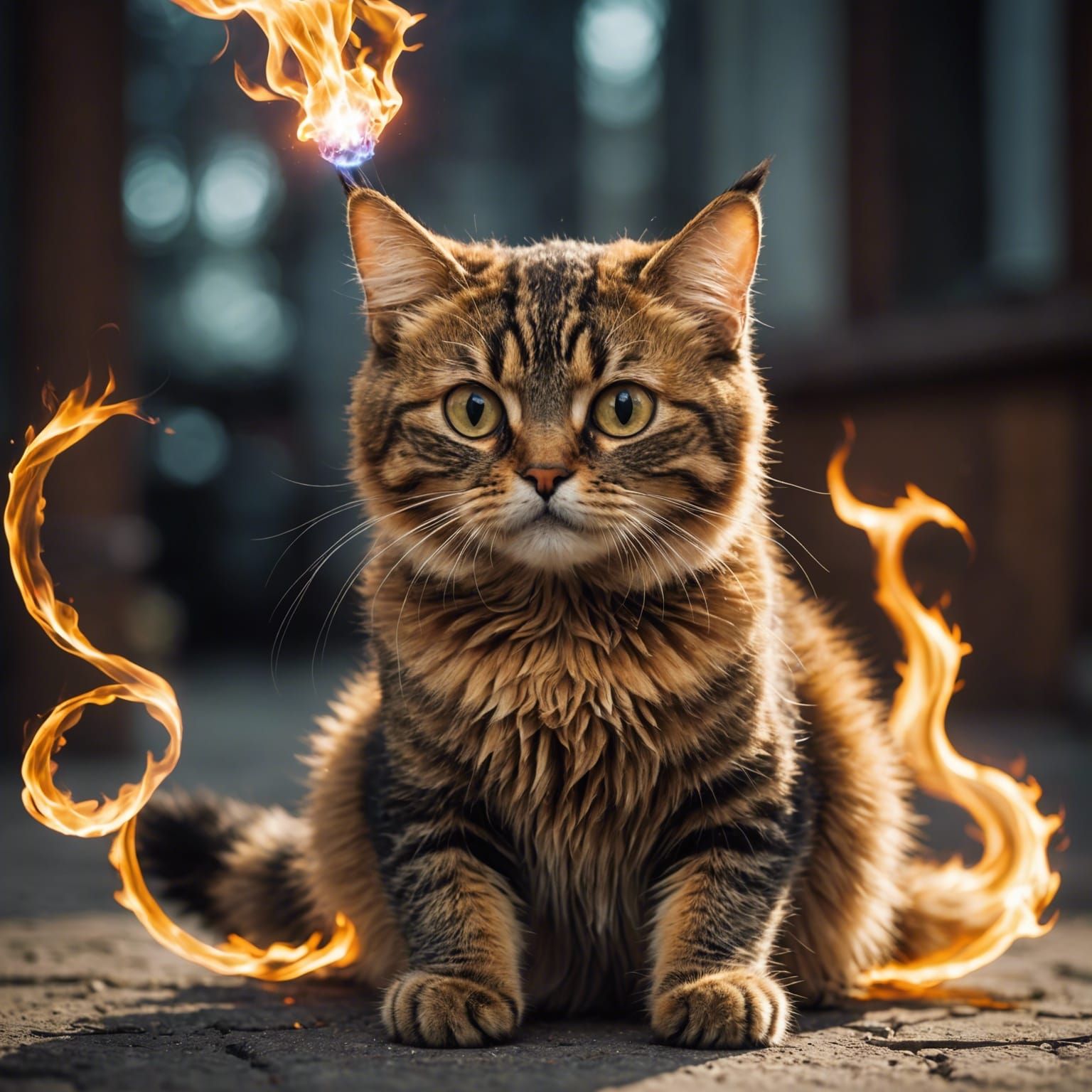 Fiery Feline: A Cat with Fire Powers