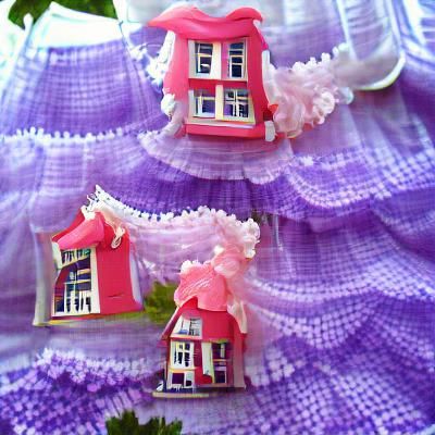 Frilly Pink House with Purple Dresses