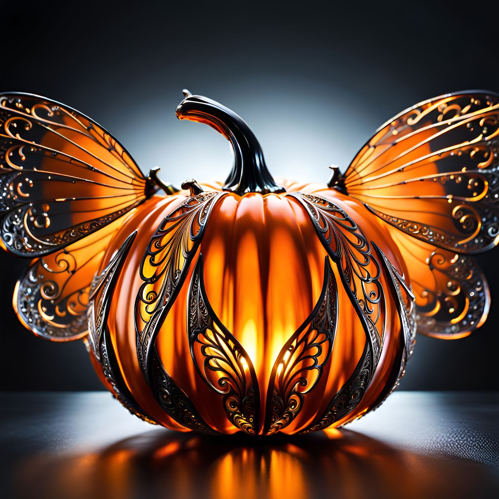 Glass Butterfly Pumpkin
