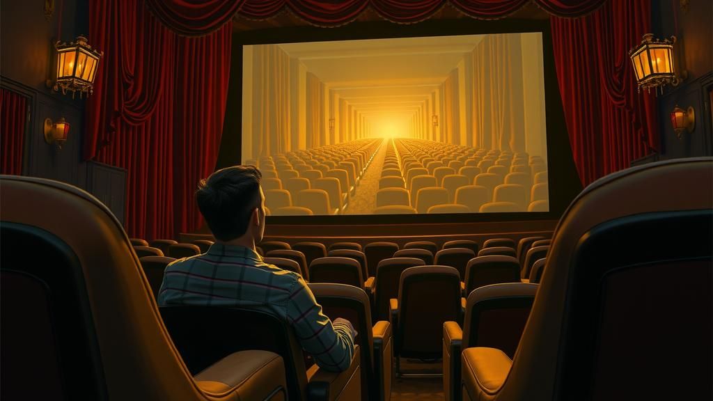 Recursive Cinema Scene in Surrealist Style