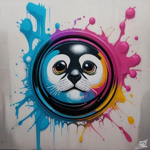 Graffiti Seal in Splash Art Style