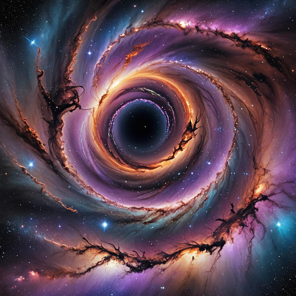 Black Hole Consumes Milky Way: Cosmic Digital Art